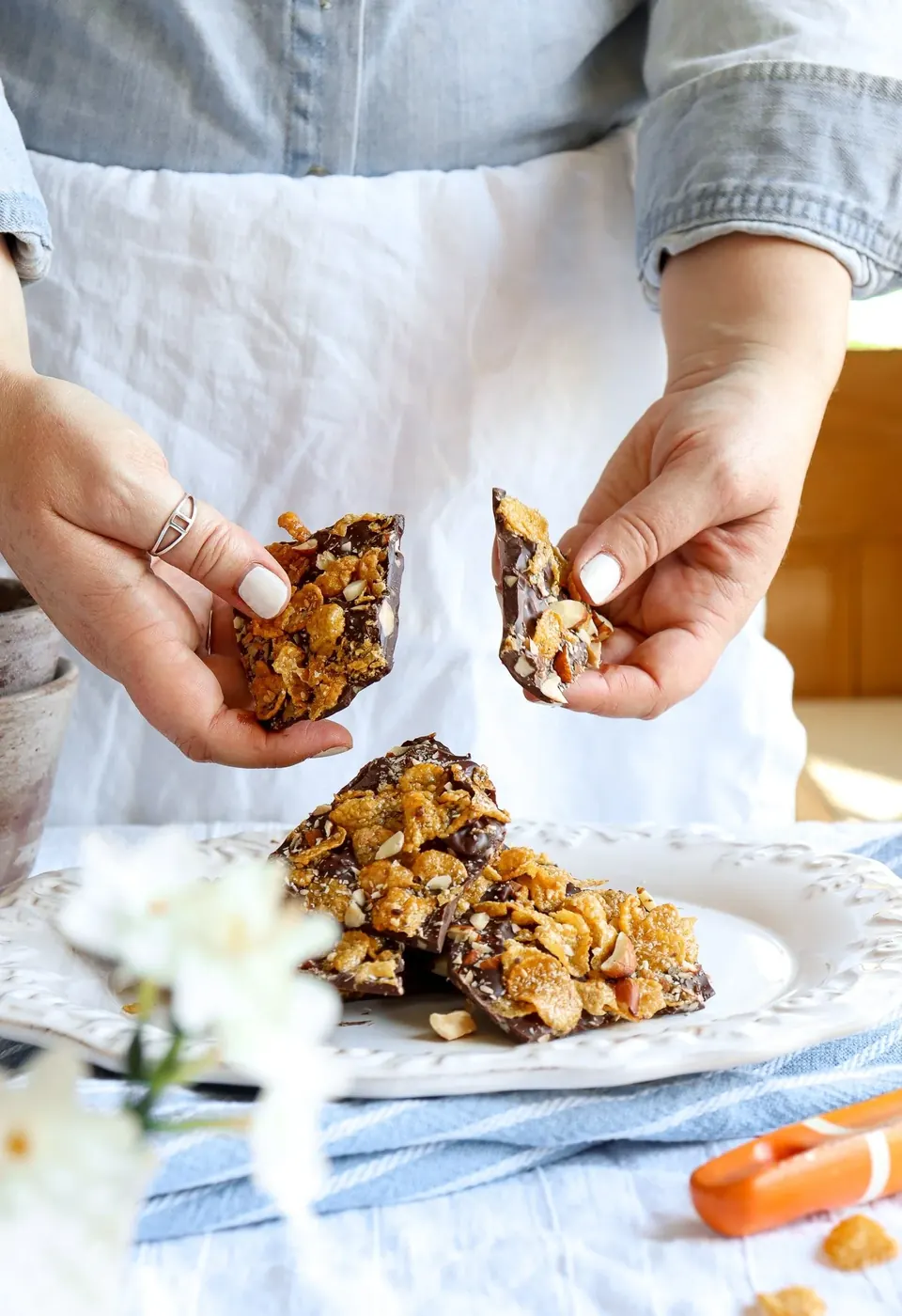 dark chocolate almond bark