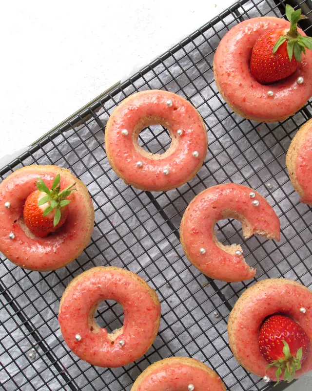 Fresh Strawberry Donuts Baked