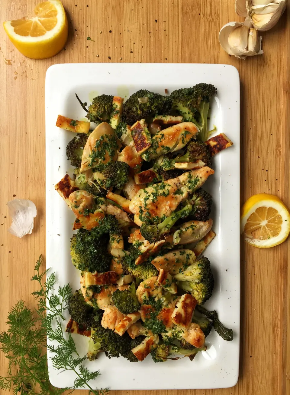 roasted broccoli chili chicken salad