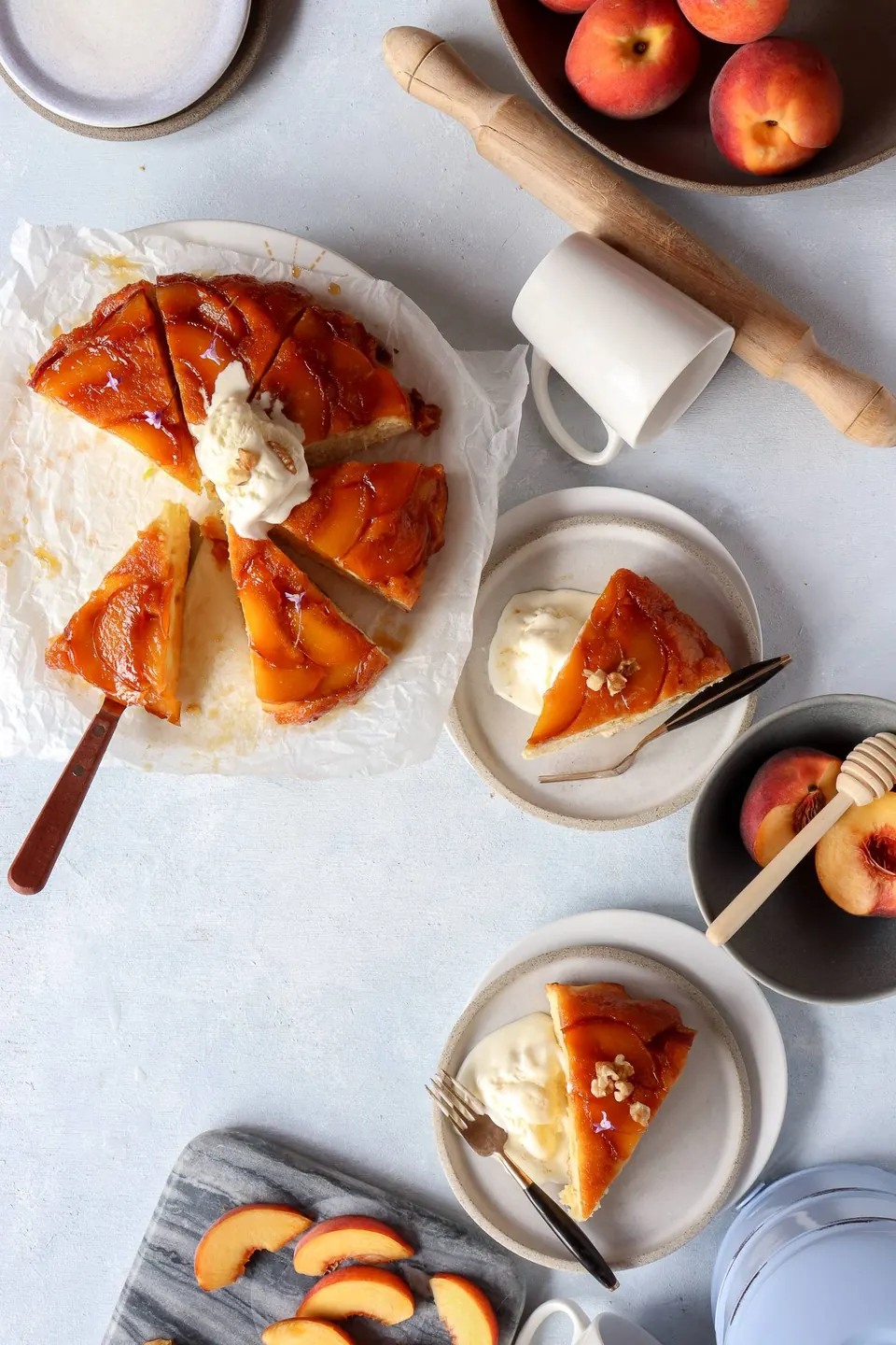 Maple Peach Upside Down Cake