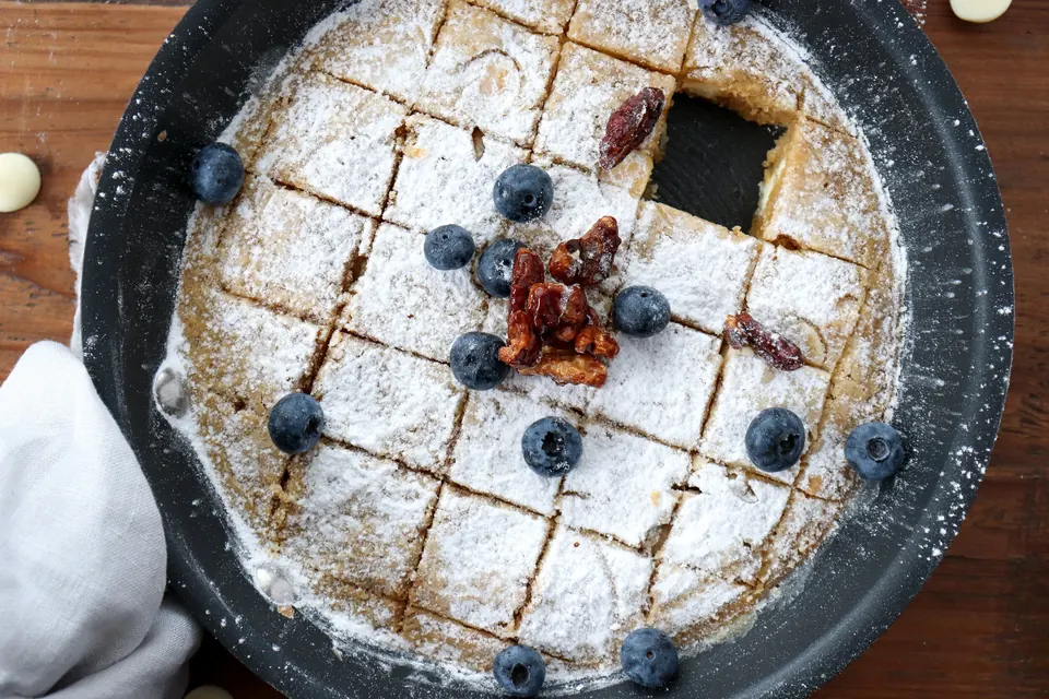 small batch white chocolate brownie