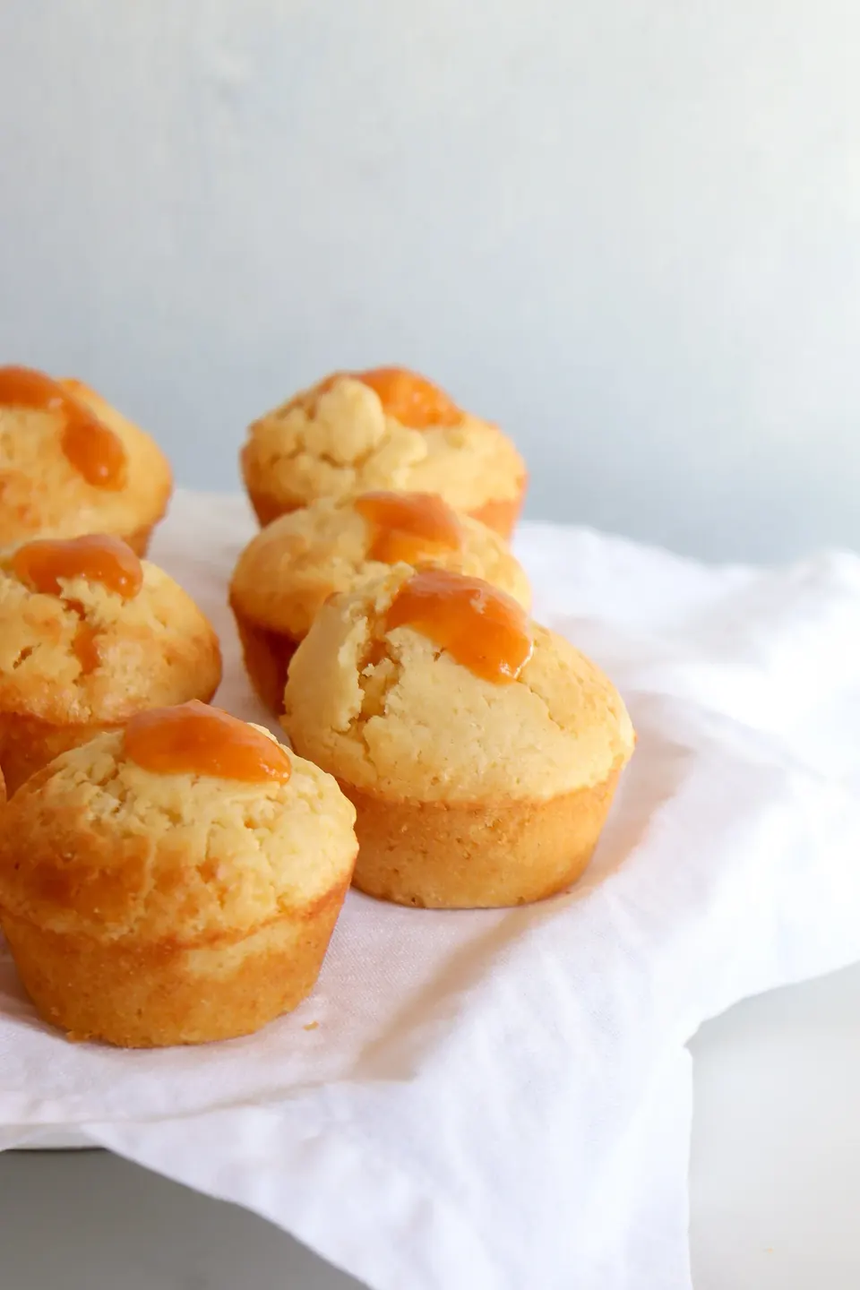 peach muffin process shot