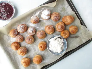 Small Batch Blueberry Cream Profiteroles