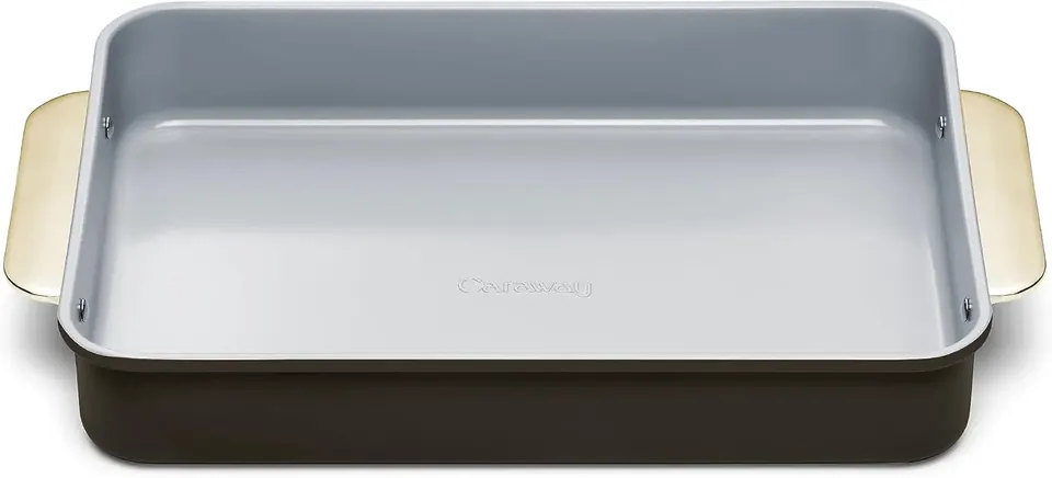 Rectangular roasting pan with side handles for Thanksgiving side dishes