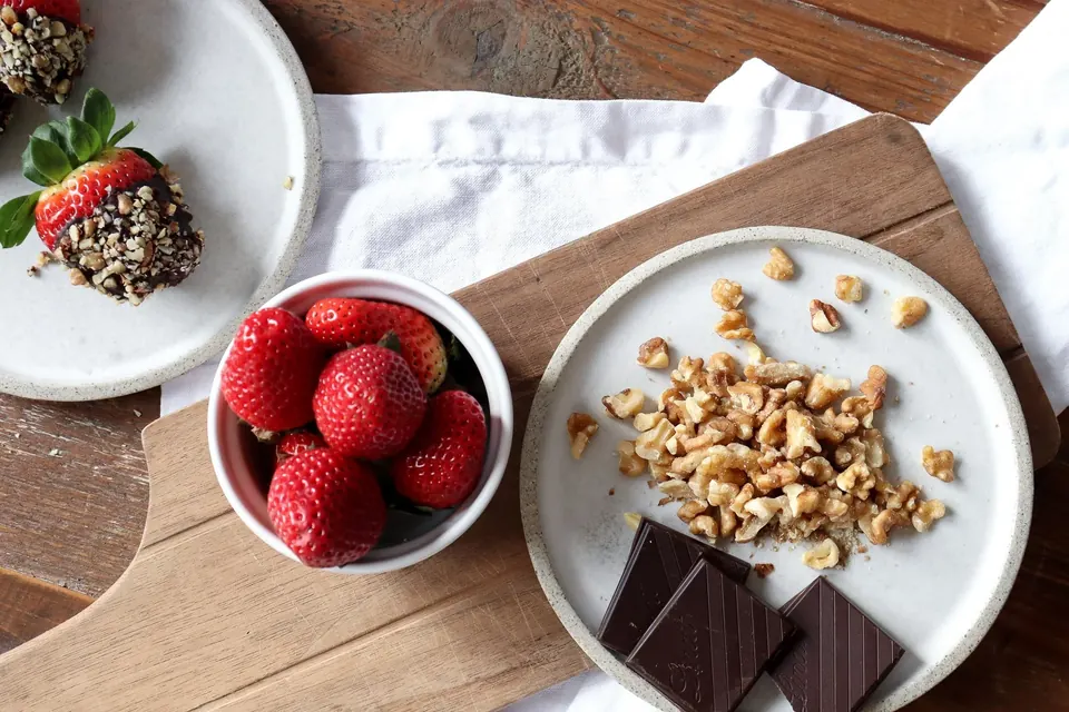 dark chocolate covered strawberries