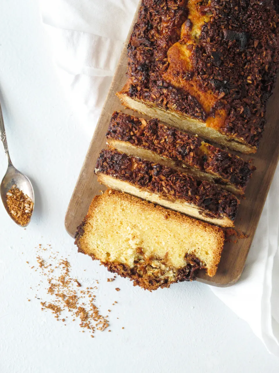 coconut coffee crunch loaf