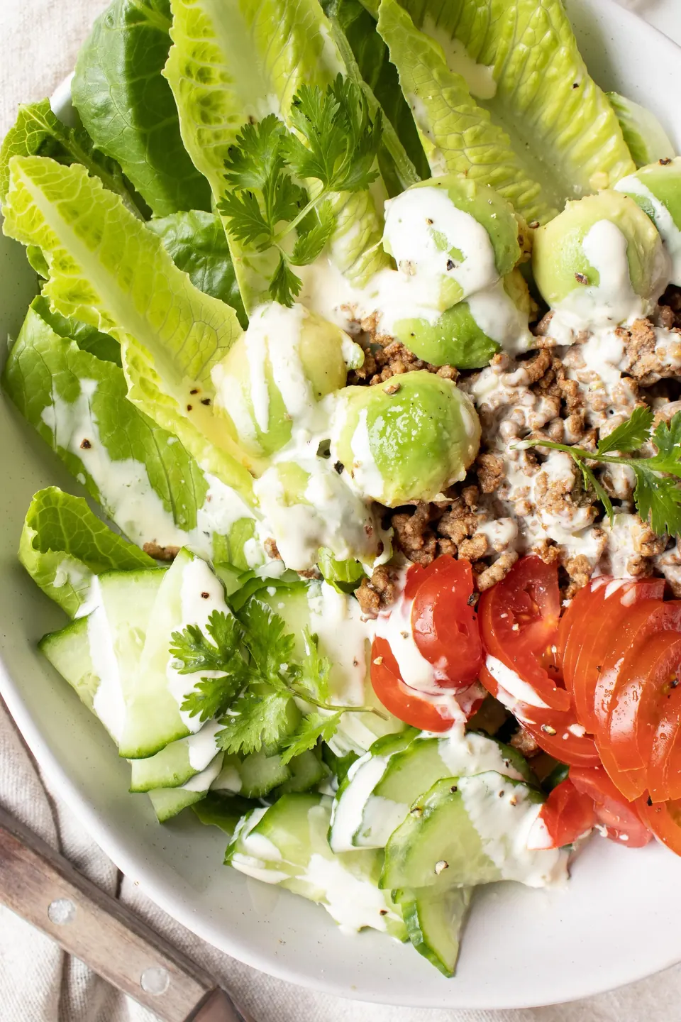 burger chopped salad